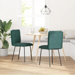 vidaXL Chaises à manger lot de 2 Vert foncé Velours