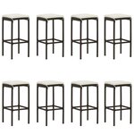 vidaXL Ensemble de bar de jardin avec coussins 9 Pièces Noir