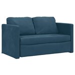 vidaXL Canapé-lit 2 en 1 bleu 122x204x55 cm velours