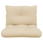 vidaXL Coussins de palette lot de 2 beige tissu