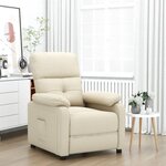 vidaXL Fauteuil inclinable Crème Tissu