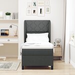 Lit Box Spring vidaXL avec Matelas en Gris Foncé  80x200 cm  Tissu
