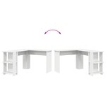 vidaXL Bureau d'angle blanc Bois d'ingénierie Grand Rangement