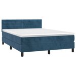 vidaXL Sommier à lattes de lit avec matelas LED Bleu foncé 140x200 cm