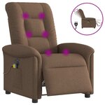 vidaXL Fauteuil inclinable de massage électrique marron tissu