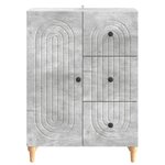 vidaXL Buffet Gris béton 66 x 34 5 x 90 cm Bois d'ingénierie