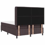 vidaXL Lit à ressorts avec matelas Marron foncé 160 x 200 cm tissu
