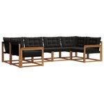 vidaXL Ensemble de canapés d'extérieur 6 Pièces Naturel et Noir