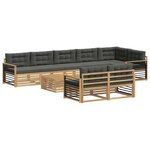 vidaXL Ensemble de canapés d'extérieur 9 Pièces Blanc et anthracite