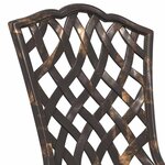 vidaXL Ensemble bistro de jardin 3 pc Bronze Aluminium