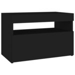 vidaXL Table de chevet avec lumières LED noir 60x35x40 cm