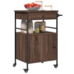 vidaXL Chariot de cuisine chêne marron 56x43x89 5 cm bois d'ingénierie