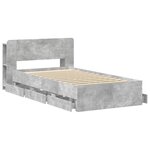 vidaXL Cadre de lit avec rangement Gris béton 80 x 200 cm