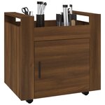 vidaXL Chariot de bureau Chêne marron 60x45x60 cm Bois d'ingénierie