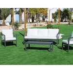 Salon de jardin détente luxe anthracite acapulco canapé 3 places + 2 fauteuils