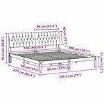 vidaXL Cadre de lit avec tête de lit rembourrée Blanc 180 x 200 cm