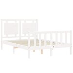 vidaXL Cadre de lit avec tête de lit blanc 120x200 cm bois massif