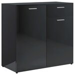 vidaXL Buffet Noir brillant 160x36x75 cm Aggloméré