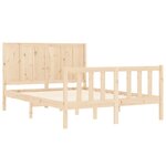vidaXL Cadre de lit avec tête de lit 140x190 cm bois massif