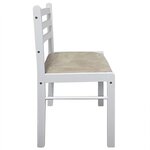 vidaXL Chaises à manger lot de 2 blanc hévéa solide et velours