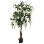 vidaXL Glycine artificielle 560 feuilles 80 cm vert et blanc