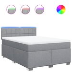 vidaXL Sommier à lattes de lit avec matelas Gris clair 160x200cm Tissu