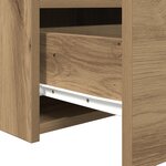 vidaXL Table de chevet avec lumières LED Chêne artisanal 50x40x45 cm