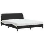 vidaXL Lit avec matelas Dover noir et blanc 160x200 cm similicuir