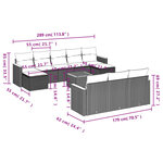 vidaXL Salon de jardin 11 Pièces avec coussins noir résine tressée