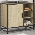 vidaXL Meuble de salle de bain avec lavabo Chêne Sonoma 65 x 33 x 60 cm Bois d'ingénierie