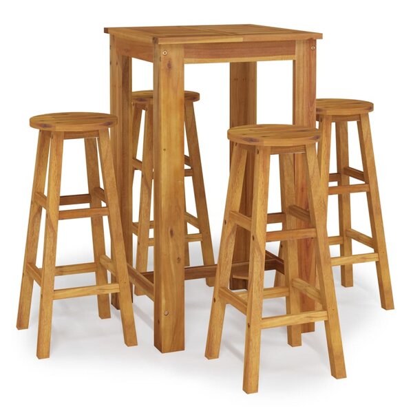 vidaXL Ensemble de bar de jardin 5 Pièces bois d'acacia solide
