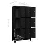 vidaXL Armoire à casiers Noir 90x45x180 cm Acier