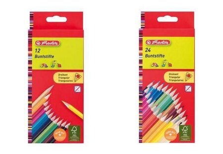 Crayons de couleur triangulaures, étui carton de 6 HERLITZ
