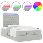 vidaXL Cadre de lit ottoman et matelas gris clair 120x200 cm velours
