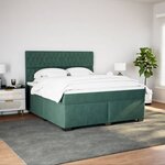 vidaXL Sommier à lattes de lit et matelas Vert foncé 180x200cm Velours