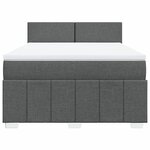 vidaXL Sommier à lattes de lit avec matelas Gris foncé 160x200cm Tissu
