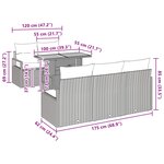 vidaXL Ensemble de canapé de jardin avec coussin 6 Pièces Noir et bleu