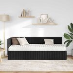 vidaXL Cadre de lit d'angle avec matelas 2 Pièces Noir Velours