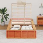 vidaXL Cadre de lit avec stockage Marron cire 80 x 200 cm bois