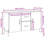 vidaXL Buffet chêne artisanal 100x36x60 cm bois d'ingénierie