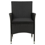 vidaXL Chaises de jardin avec coussins lot de 4 Résine tressée Noir