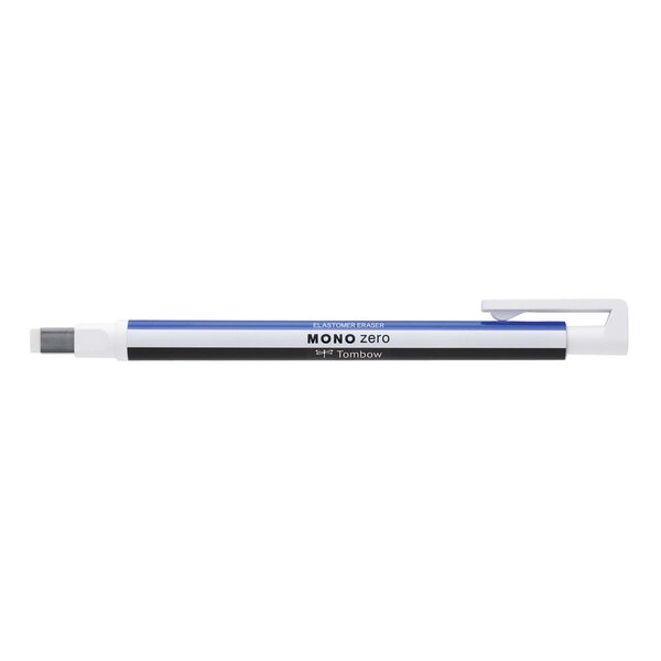 Stylo Gomme MONO zero classique pointe rectangulaire 2 5 x 5mm blanc/bleu/noir TOMBOW