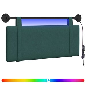 vidaXL Tête de lit suspendue Vert foncé Tissu