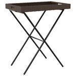 vidaXL Table à plateau pliable marron 65x40x75 cm résine tressée