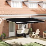 vidaXL Auvent automatique avec LEDs  noir  450 x 350 cm
