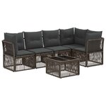 vidaXL Ensemble de canapé de jardin 6 pc Gris polyrotin
