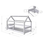Lit cabane enfant TERY 90 x 160 vert sauge