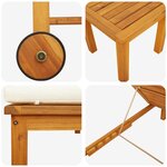 vidaXL Transat 3 Pièces Marron 35 x 35 x 34cm Bois d'acacia massif