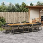 vidaXL Ensemble à manger de jardin 17 Pièces et coussins résine tressée