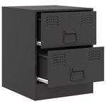 vidaXL Tables de chevet 2 Pièces noir 34 5x39x44 cm acier
